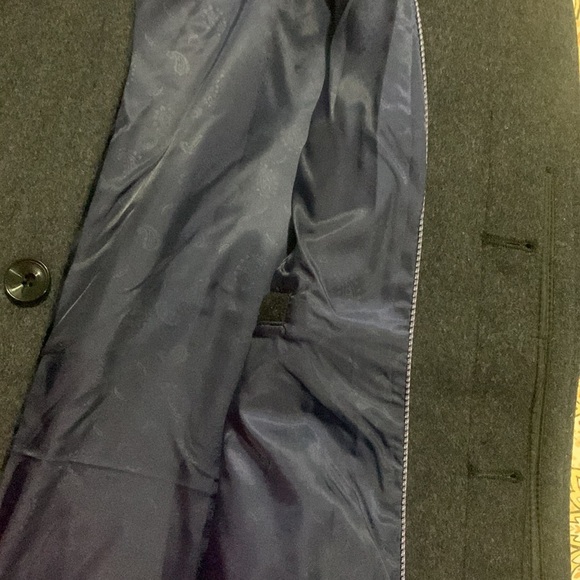 Men's French Woolen Coat Business Down Jacket Trench Topcoat dark Gray - Picture 7 of 7